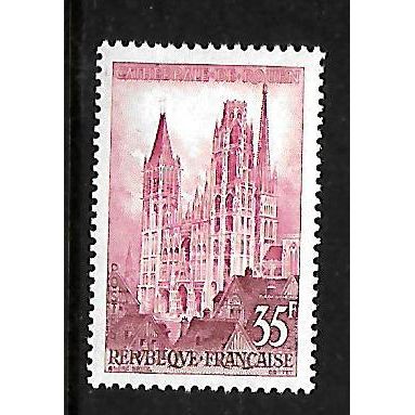 FRANCE 1957 35c MAUVE RED ROVEN CATHEDRAL SG 1354 M MINT