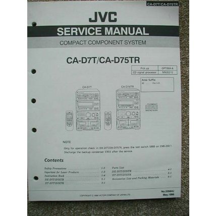 JVC CA-D7T / CA-D75TR Original Service manual