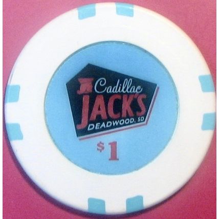 Cadillac Jack's. $1 Casino Chip. Deadwood, SD. W81.