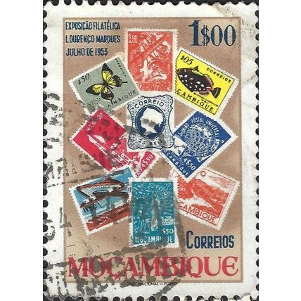 MOZAMBIQUE, Philatelic Exhibition, brown 1953, 1escudo