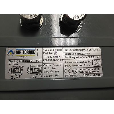 AIR-TORQUE PT350-S8 F,PT 350 S12 F PNEUMATIC VALVE ACTUATOR F07/F10-N-DS-22,AV