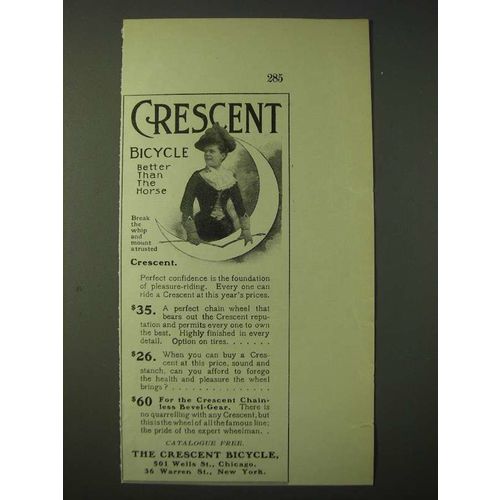 1900 Crescent Bicycles Ad - Crescent bicycle better than the horse