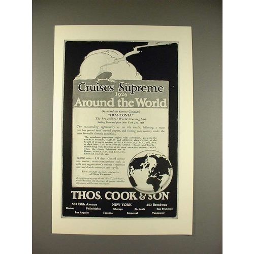 1925 Thos. Cook & Son Cruise Ad - Franconia