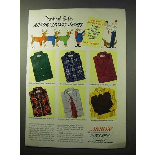 1950 Arrow Sports Shirts Ad - Practical Gifts