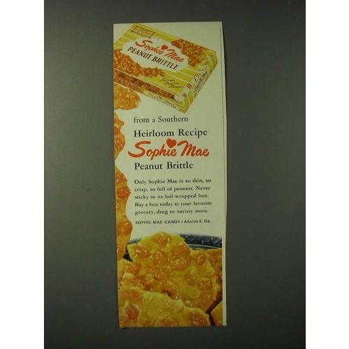 1960 Sophie Mae Peanut Brittle Ad - a southern heirloom recipe