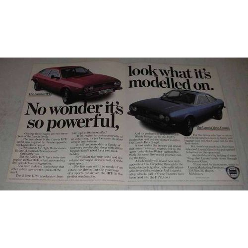 1980 Lancia HPE 1600 and Beta Coupe 1600 Car Ad