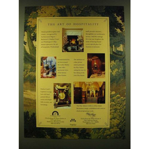 1990 The Hay-Adams Hotel Ad - The art of hospitality