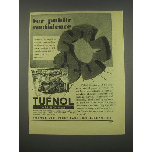 1949 Tufnol Ltd. Ad - For public confidence