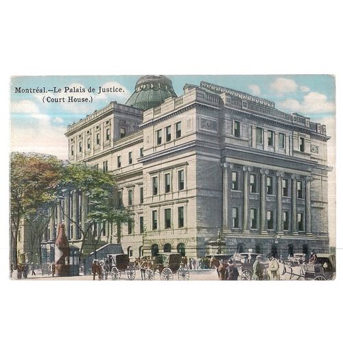 LE PALAIS DE JUSTICE, MONTREAL, CANADA unused antique postcard.
