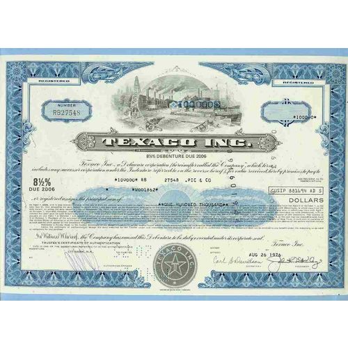DE na Stock Certificate Company: Texaco Inc. ~84