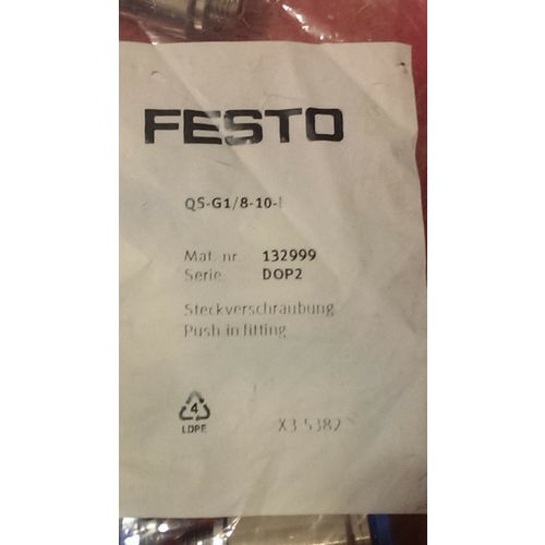 8 Pack Festo Qs-G1/8-10-I - Pneumatic Fittings