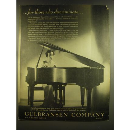 1937 Gulbransen Pianos Ad - for those who discriminate