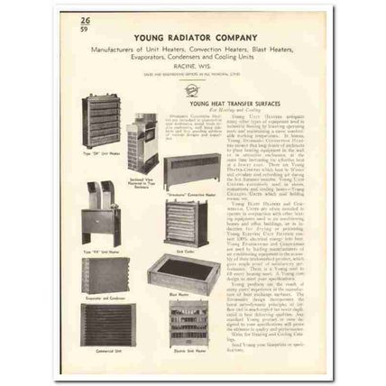 Young Radiator Company 1935 vintage heating catalog convection blast