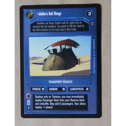 Star Wars CCG: Jabba's Palace Limited # Jabba's Sail Barge (A) 1998 dark