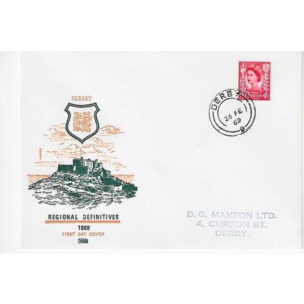 GB 1969 Jersey Regional definitive FDC Derby pm
