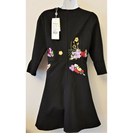 Dan Munier Dress Sz.S Black/Embroidered Multicolor Floral Pattern