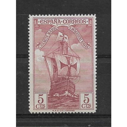 Spain.SG596 5c The Santa Maria (Purple).Mounted Mint.Feb22