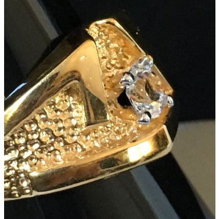 Man's Ring 18K HGE Gold Plate with Accent #380 USA Seller