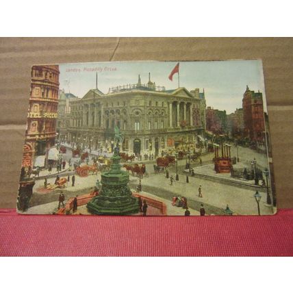 PICCADILLY CIRCUS, LONDON . used antique postcard. 1905 pm #