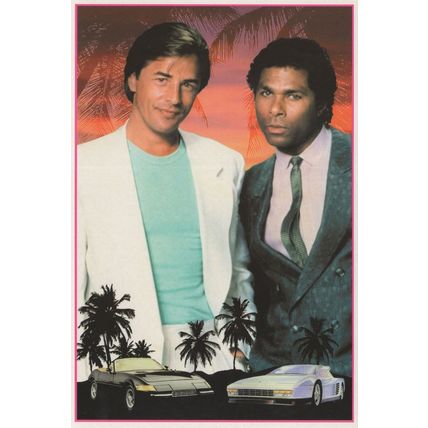 Miami Vice Original TV Show Rare Deleted Postcard