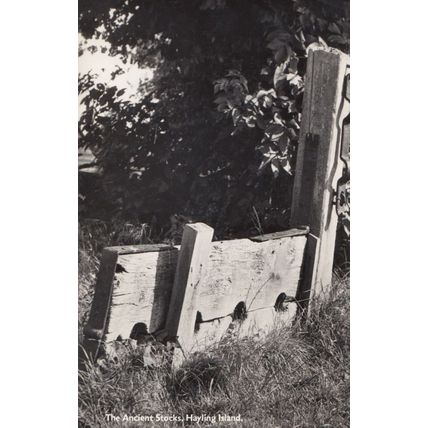 The Ancient Stocks Hayling Island Real Photo Postcard