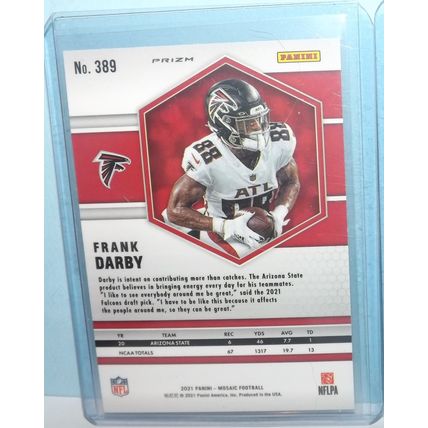 2021 Panini Mosaic FRANK DARBY (Atlanta Falcons) Prizm Blue Rookie Card #389