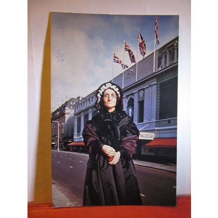 THE LADY HERSELF unused postcard by Madame Tussaud' London dated 1972 =