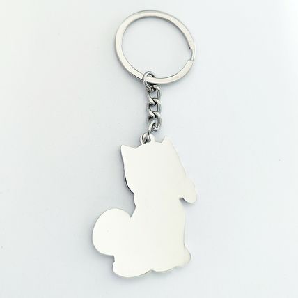 Dog & Bone Keyring Key Ring Blue Gift Keychain Bag Charm Metal Enamel Chain A37