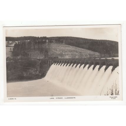 Lake Vyrnwy Llanwddyn Postcard RP Wales 15