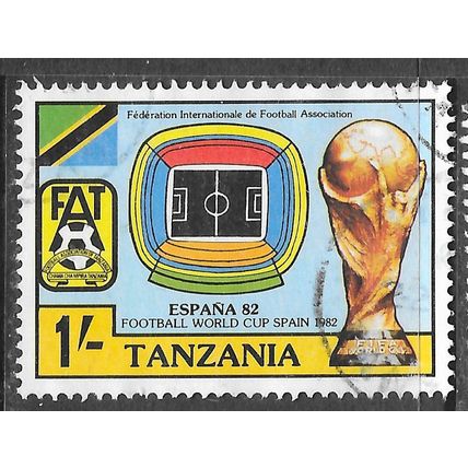 TANZANIA 1982 FIFA WORLD CUP SPAIN FOOTBALL SPORT PITCH STADIUM 4PMKS USED 1/-