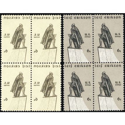 1359 Var, Mint NH 6¢ Block - Full Reverse Printing Under Gum Error * Stuart Katz