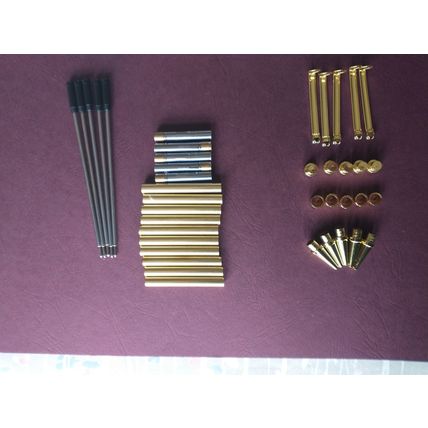 Slimline Pen making kits for woodturning in Gold Pack of 5