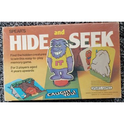 Vintage Spear's Hide and Seek game 1981. For 2 players aged 4 UK FREEPOST