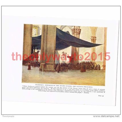 Florence, Duomo During Lent, Italy, Book Illustration (Print), c1920