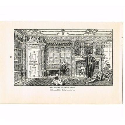 ELIZABETHAN PARLOUR, BOOK ILLUSTRATION, c1919