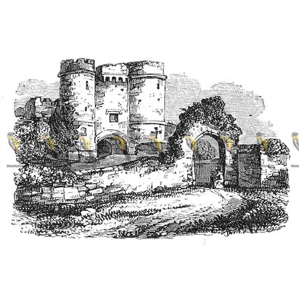 Carisbrooke Castle, Entrance, Isle Of Wight, England, 1840, MODERN REPRODUCTION