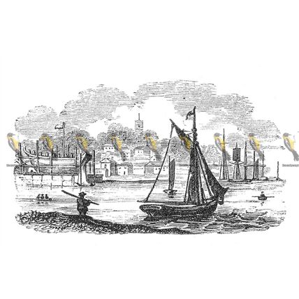 East Cowes Harbour, Isle Of Wight, England, 1840, MODERN REPRODUCTION