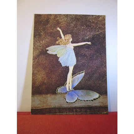 THE BUTTERFLY FERRY painting by Ida Rentoul Outhwaite unused postcard art =