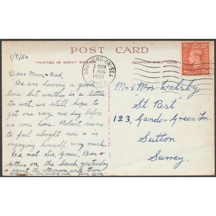 Cliff Gardens, Leigh-on-Sea, Essex, 1950 - RP Postcard