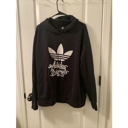 Adidas Originals Men's Hoodie Sweatshirt Pullover Size XL Black & White