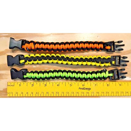 Multi Colored Paracord Hand-Woven Chinese Knot Bracelets Unisex Set of 3 Neon