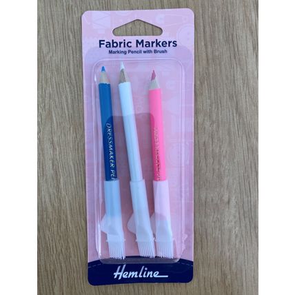 Hemline Dressmakers Fabric Chalk Pencil Set with Brush Sewing Quilters H294.C