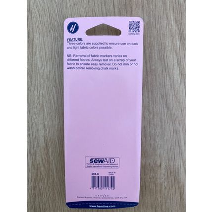 Hemline Dressmakers Fabric Chalk Pencil Set with Brush Sewing Quilters H294.C