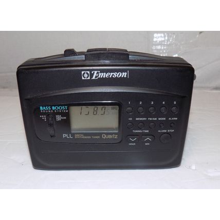 Emerson Model AC2120 AM FM Radio Cassette Player Bass Boost Digital