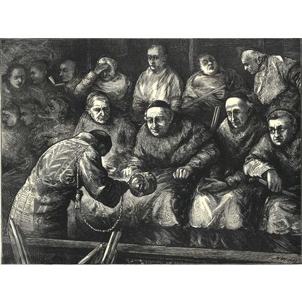 ROME - CANDLEMAS DAY IN ST. PETER’S 1872 Henry Woods VICTORIAN ENGRAVING