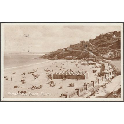 Porthminster Beach, St Ives, Cornwall, 1951 - Photo Precision Postcard