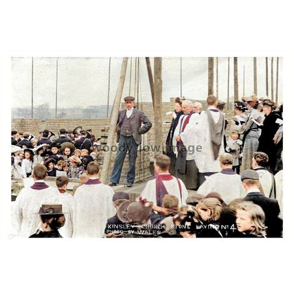 ptc4887 - Yorks - Kinsley Church Stone Laying Ceremony, early 1900s - print 6x4