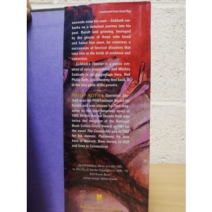 Sabbath's Theater - Philip Roth - 1st Canadian Edition - 1st Print - Hbk - 1995