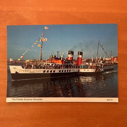 Postcard The Paddle Steamer Waverley Passenger Boat Ferry 1979 Hail Caledonia VG