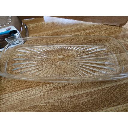 Vintage Irvinware Metal & Glass Cover Butter Dish